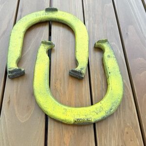 Vintage JC HIGGINS Pair Forged Steel Official 2-1/2 lb. ea. Pitching Horseshoes